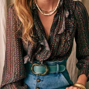 Sezane Celine Shirt in Autumn Prints